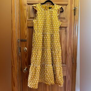 J. Crew Yellow Tiered Maxi Sundress